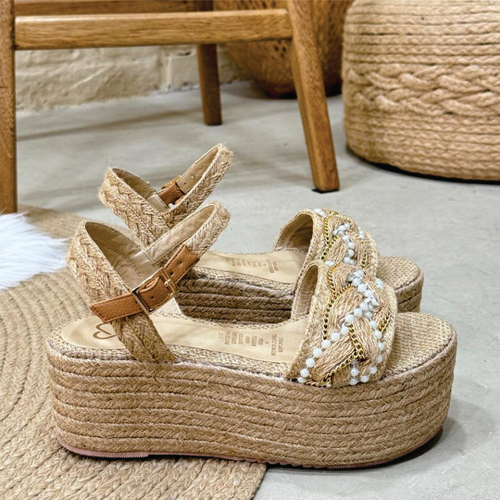 Sandalia Naomi en yute de Theory Shoes, vista adicional.