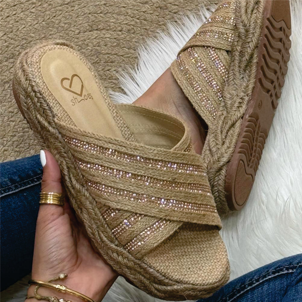 Sandalia Salma en yute de Theory Shoes, vista adicional.