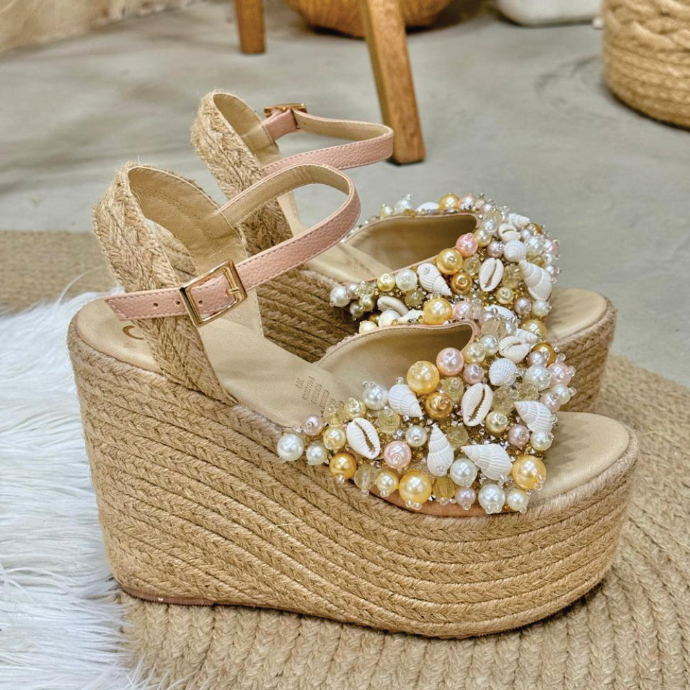 Sandalia Evelina en yute de Theory Shoes, vista adicional.