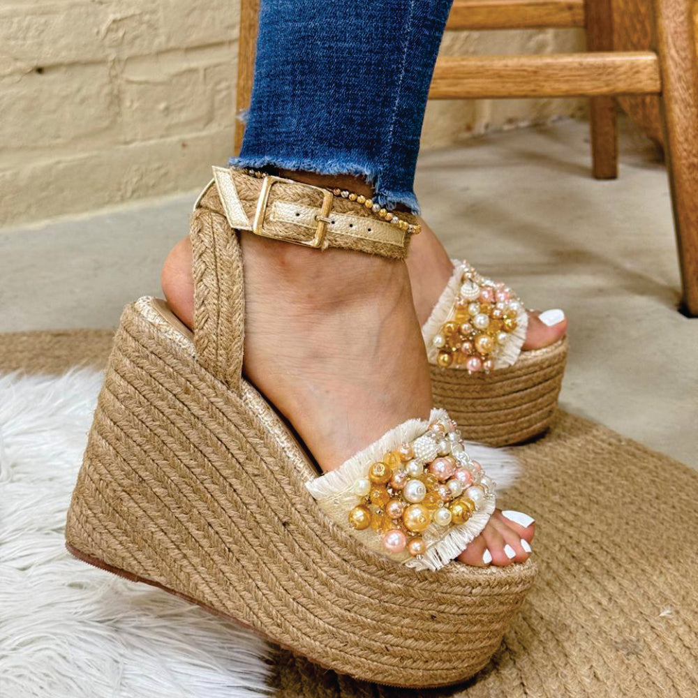 Sandalia Flora en yute de Theory Shoes, vista adicional.