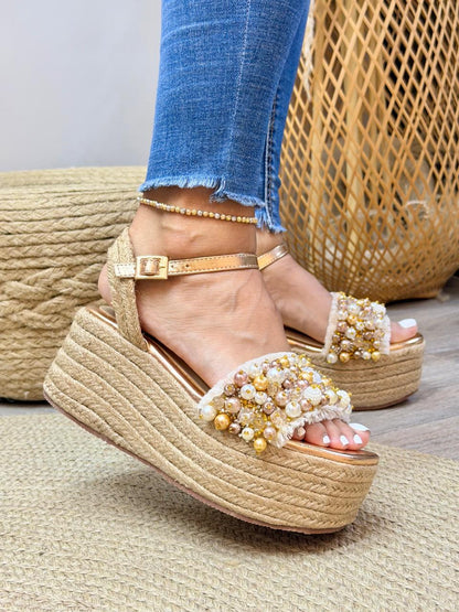 Sandalia Alma en sintético oro rosa de Theory Shoes, vista adicional.